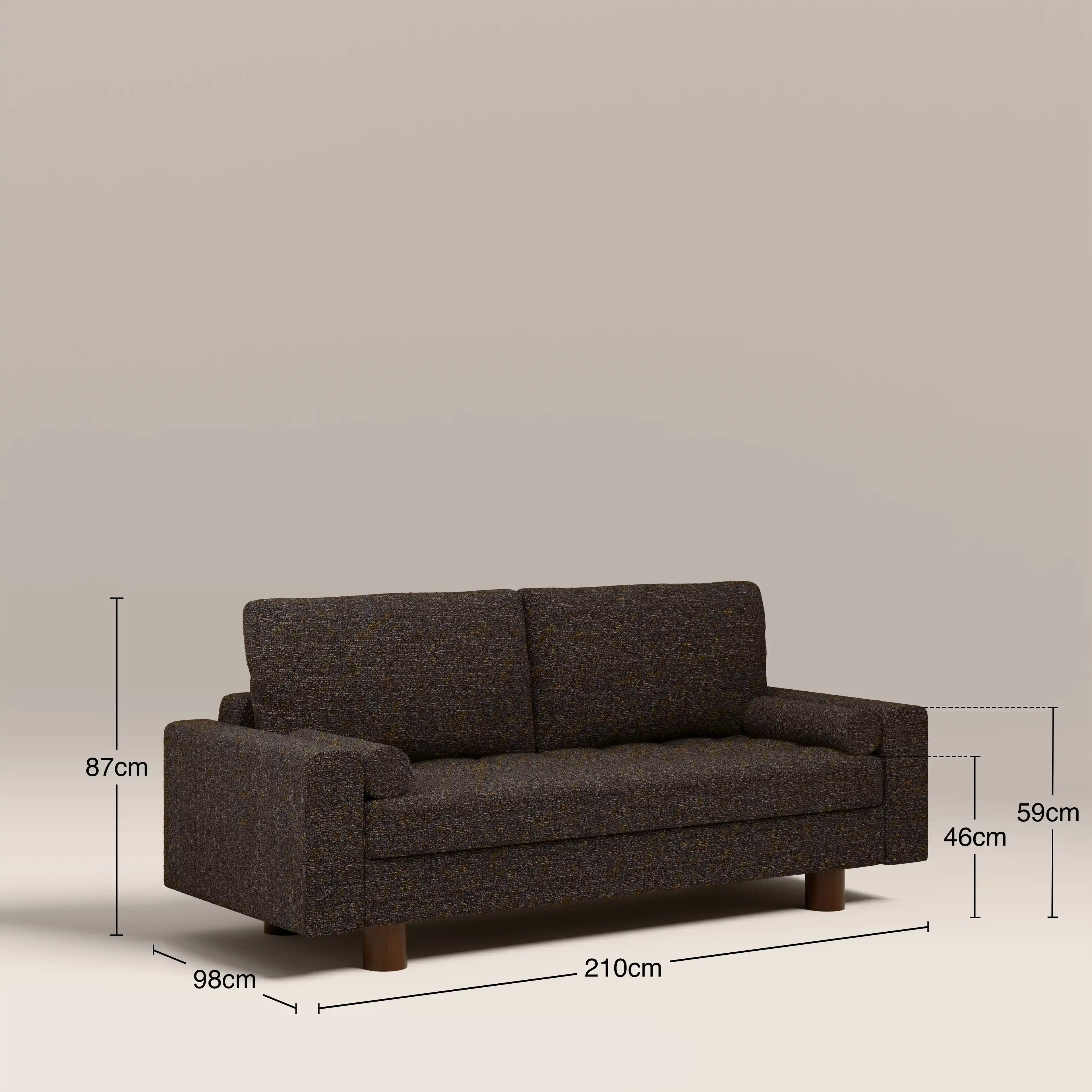 Diego 2 Seater Sofa Bed | Speckled Espresso Boucle