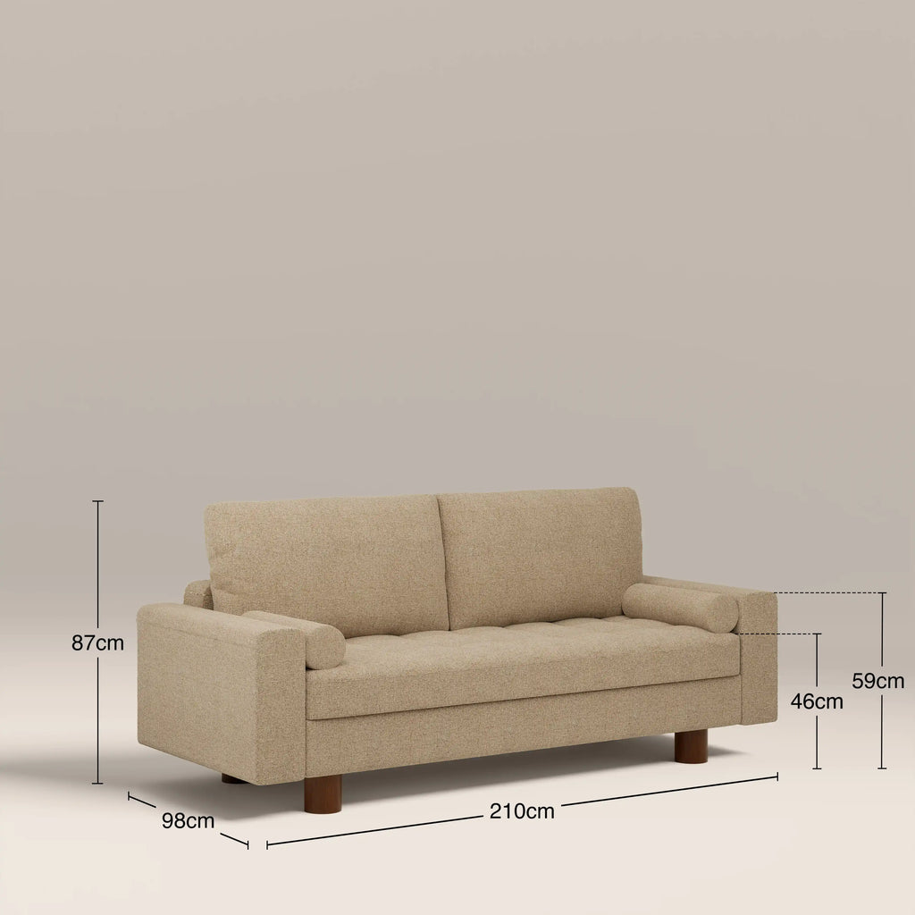 Diego 2 Seater Sofa Bed | Speckled Latte Boucle