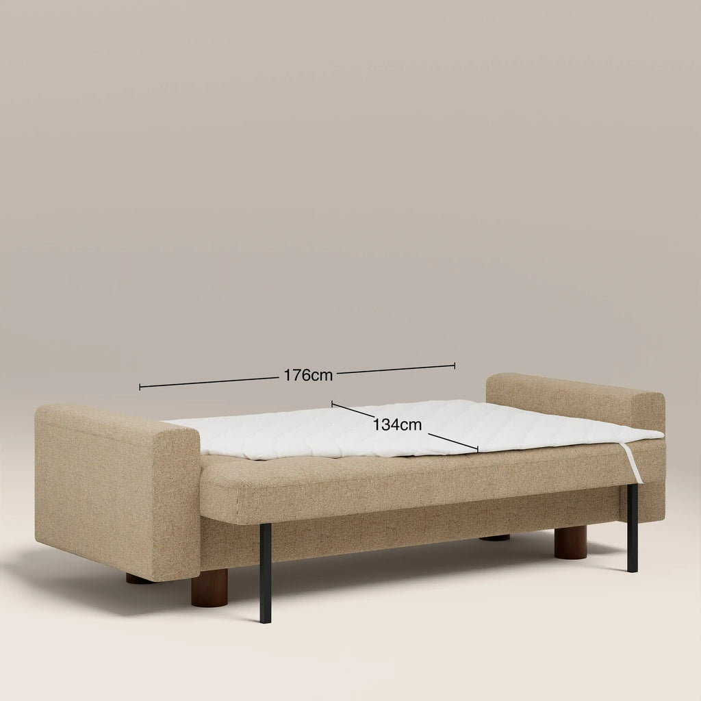 Diego 2 Seater Sofa Bed | Speckled Latte Boucle