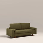 Diego 2 Seater Sofa Bed | Moss Green Mohair Sustainable Velvet