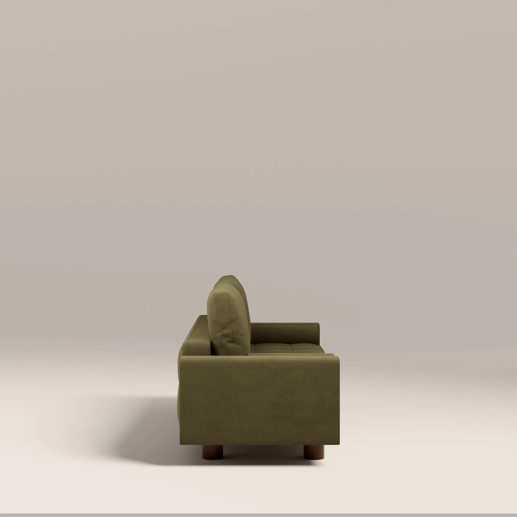 Diego 2 Seater Sofa Bed | Moss Green Mohair Sustainable Velvet