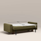 Diego 2 Seater Sofa Bed | Moss Green Mohair Sustainable Velvet