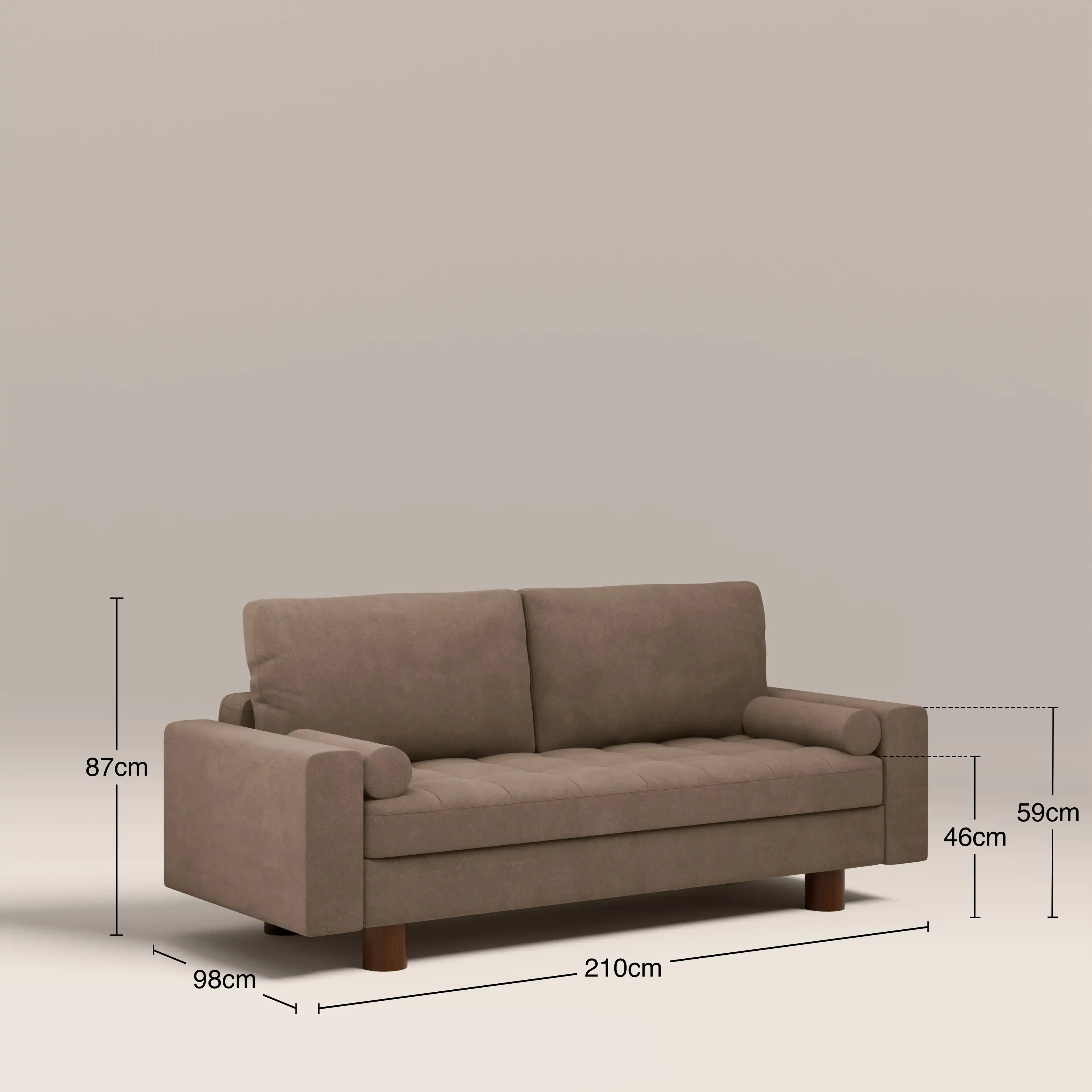Diego 2 Seater Sofa Bed | Truffle Brown Mohair Sustainable Velvet