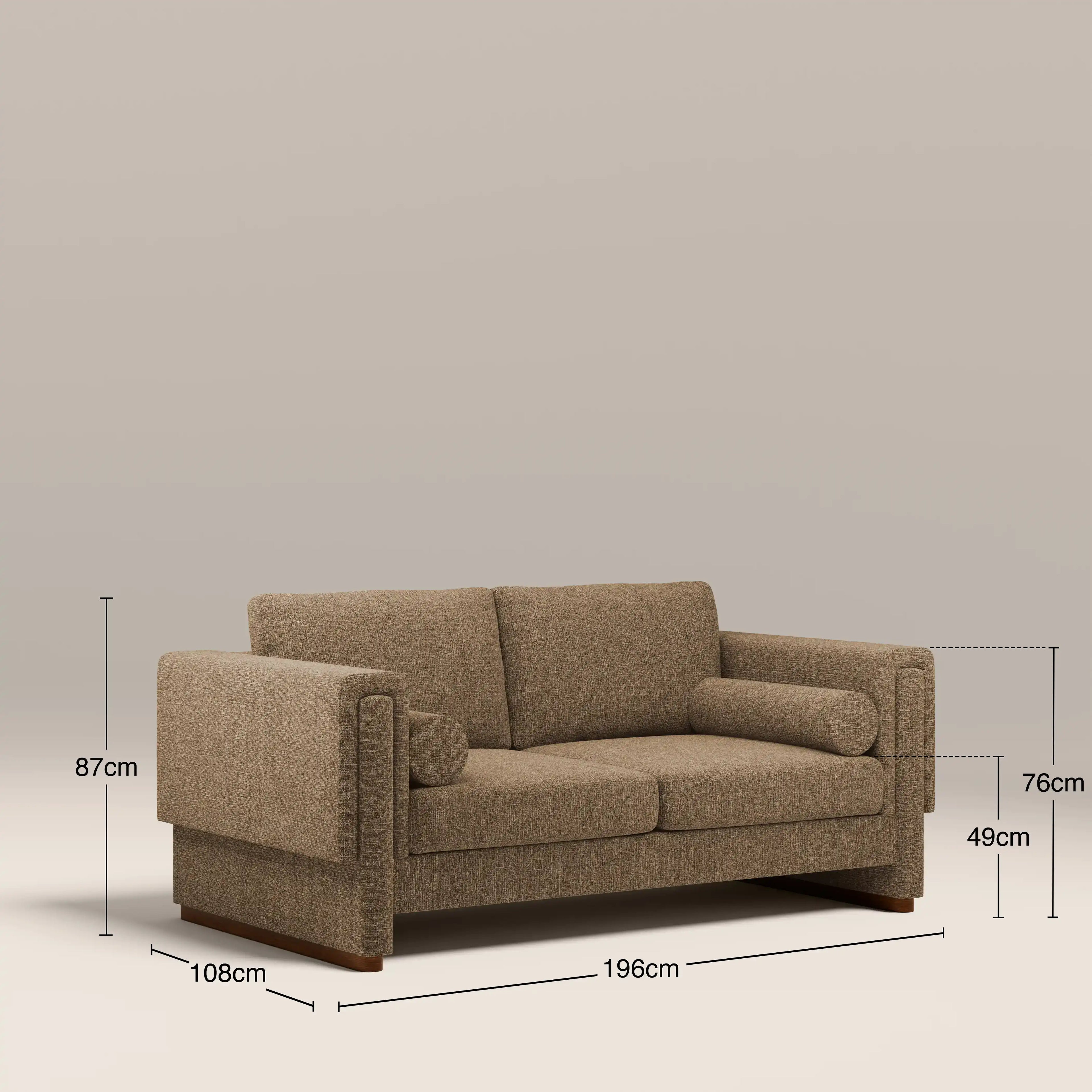 Ava 2 Seater Sofa Bed | Speckled Cappuccino Boucle