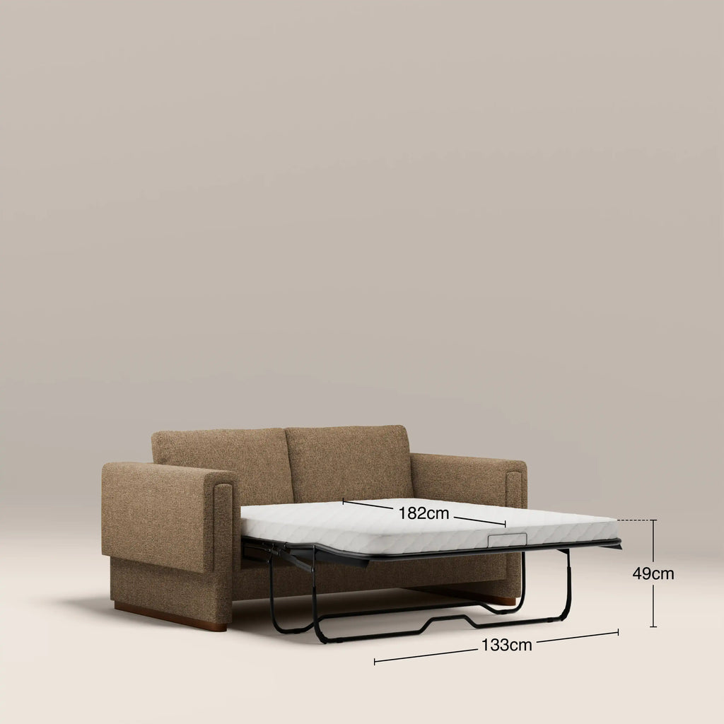 Ava 2 Seater Sofa Bed | Speckled Cappuccino Boucle