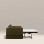 Ava 2 Seater Sofa Bed | Moss Green Mohair Sustainable Velvet
