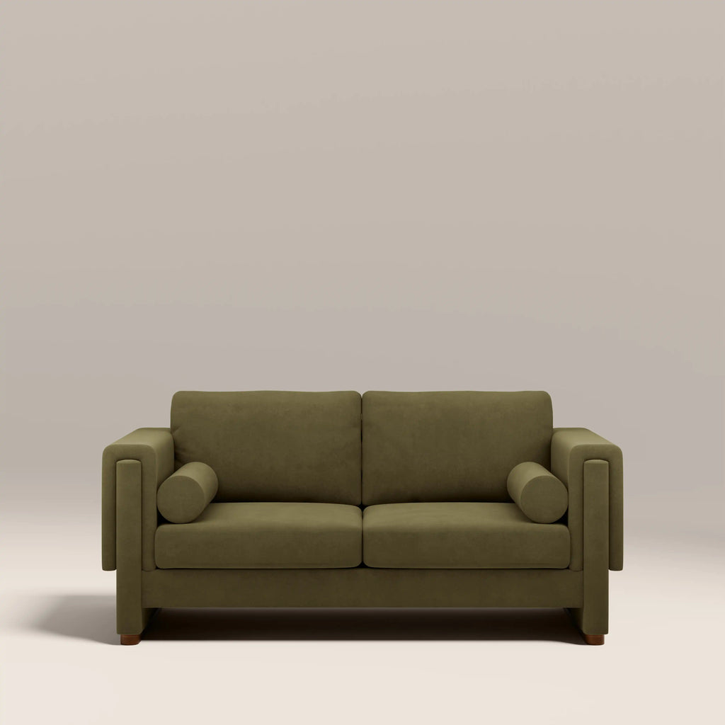 Ava 2 Seater Sofa Bed | Moss Green Mohair Sustainable Velvet
