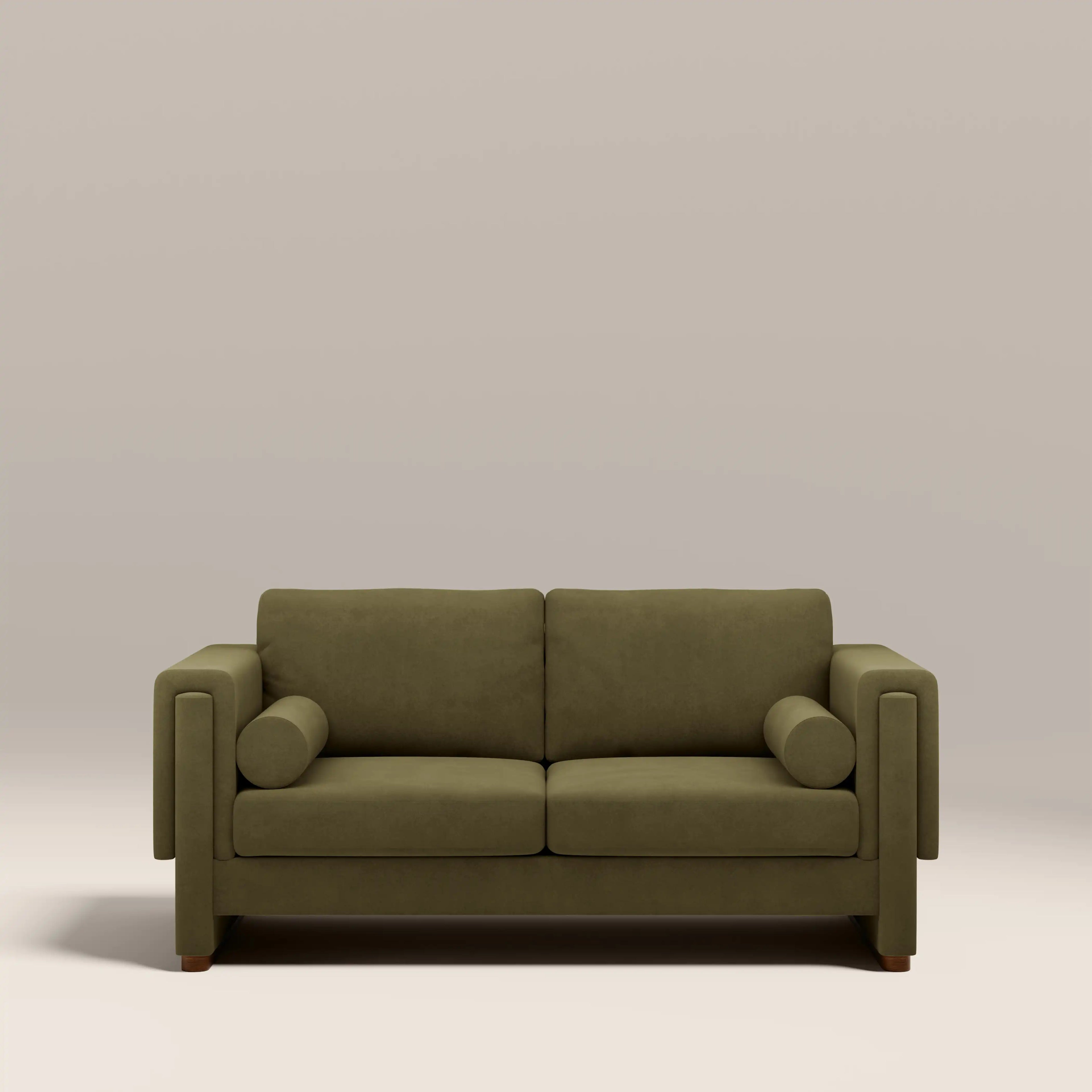 Ava 2 Seater Sofa Bed | Moss Green Mohair Sustainable Velvet