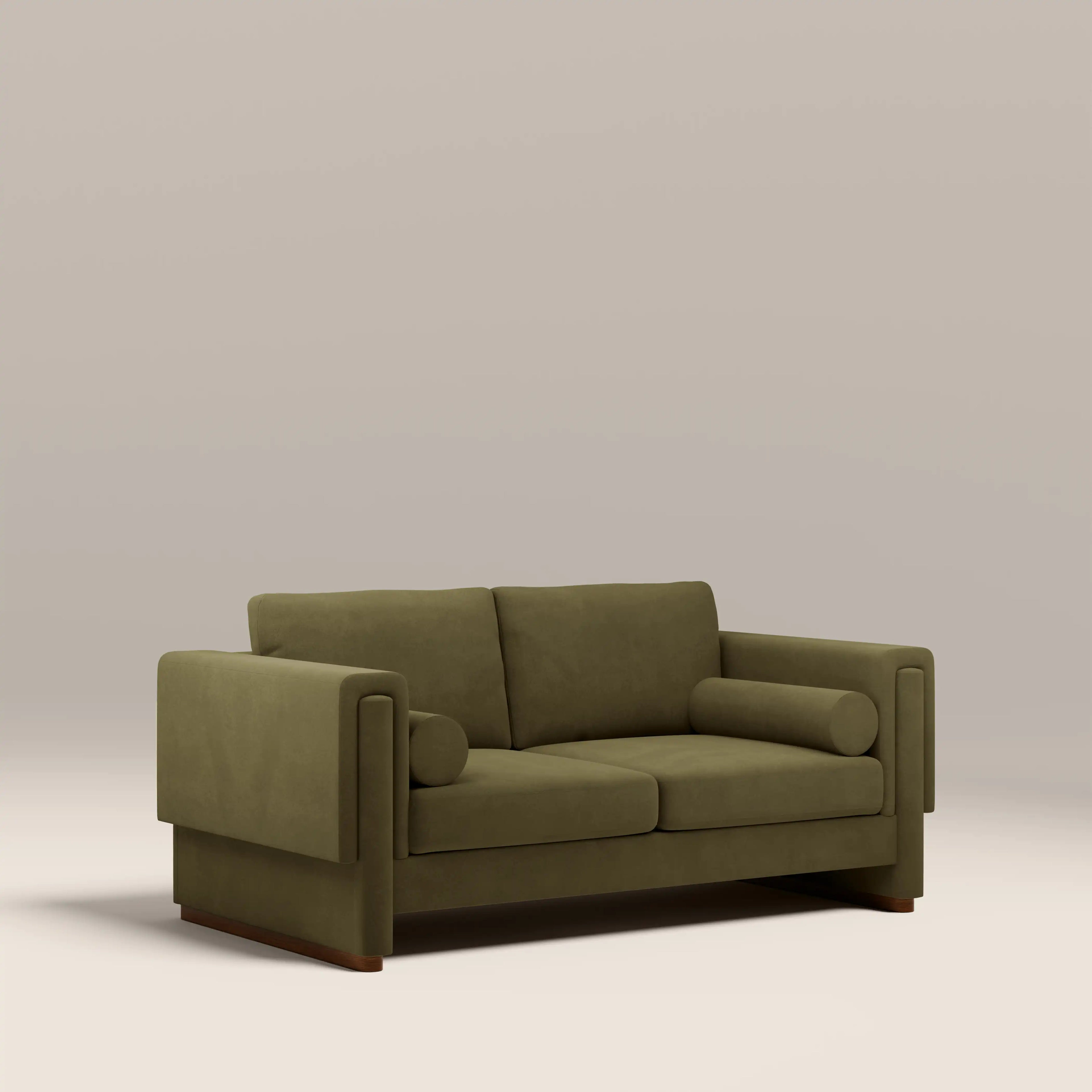 Ava 2 Seater Sofa Bed | Moss Green Mohair Sustainable Velvet