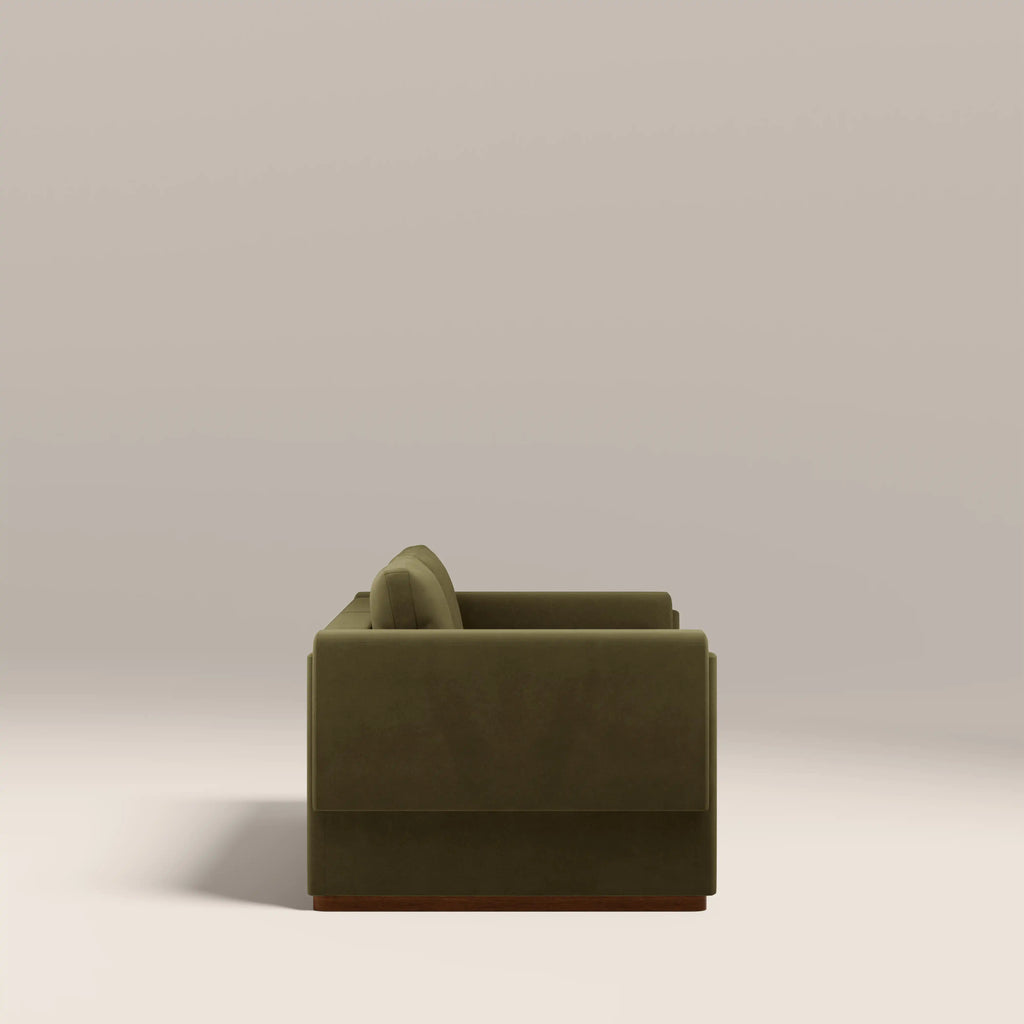 Ava 3 Seater Sofa | Moss Green Sustainable Mohair Velvet