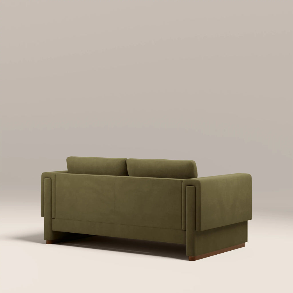 Ava 2 Seater Sofa Bed | Moss Green Mohair Sustainable Velvet