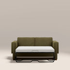 Ava 2 Seater Sofa Bed | Moss Green Mohair Sustainable Velvet
