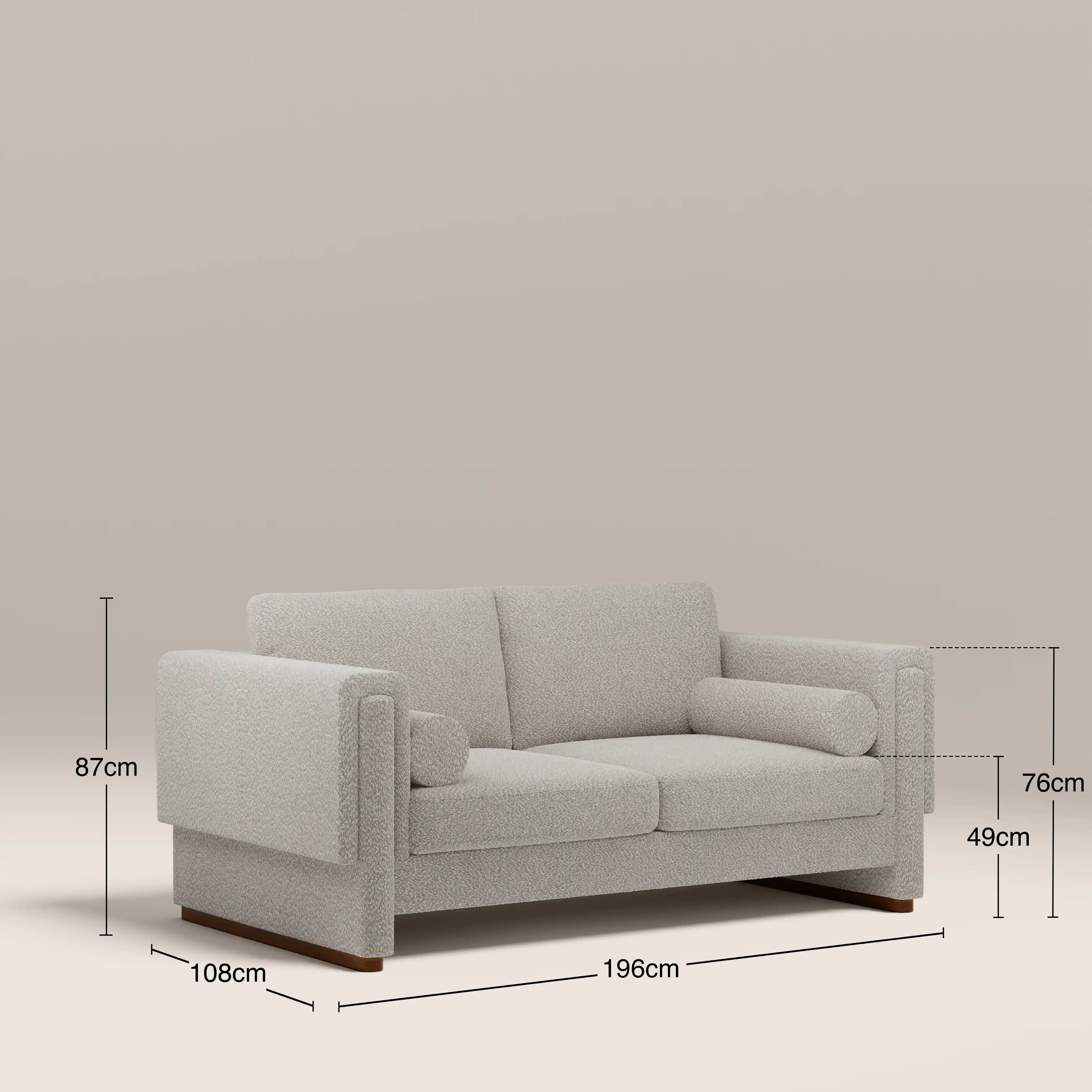 Ava 2 Seater Sofa Bed | Speckled Stone Sustainable Boucle