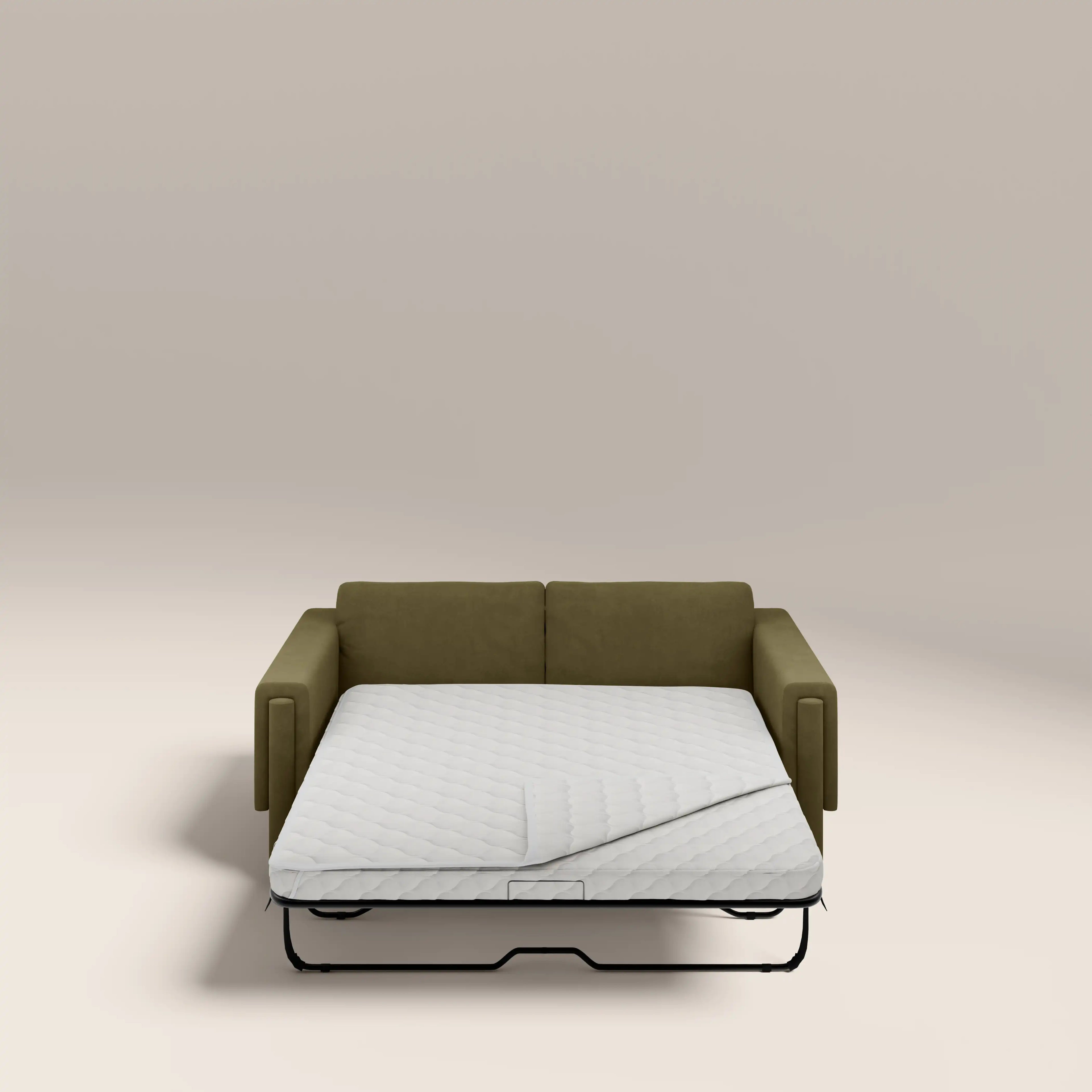 Ava 3 Seater Sofa Bed | Moss Green Mohair Sustainable Velvet