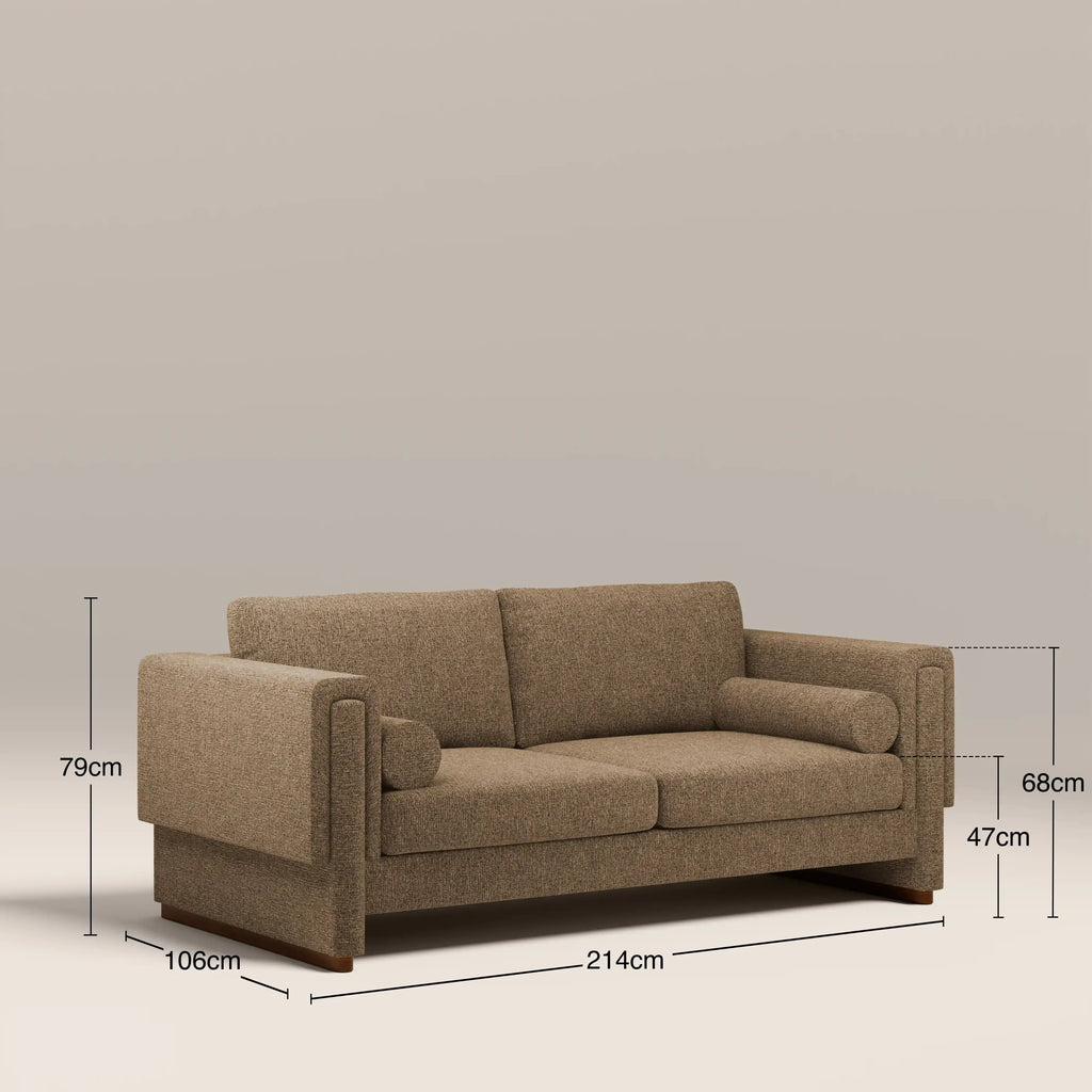 Ava 3 Seater Sofa | Speckled Cappuccino Boucle