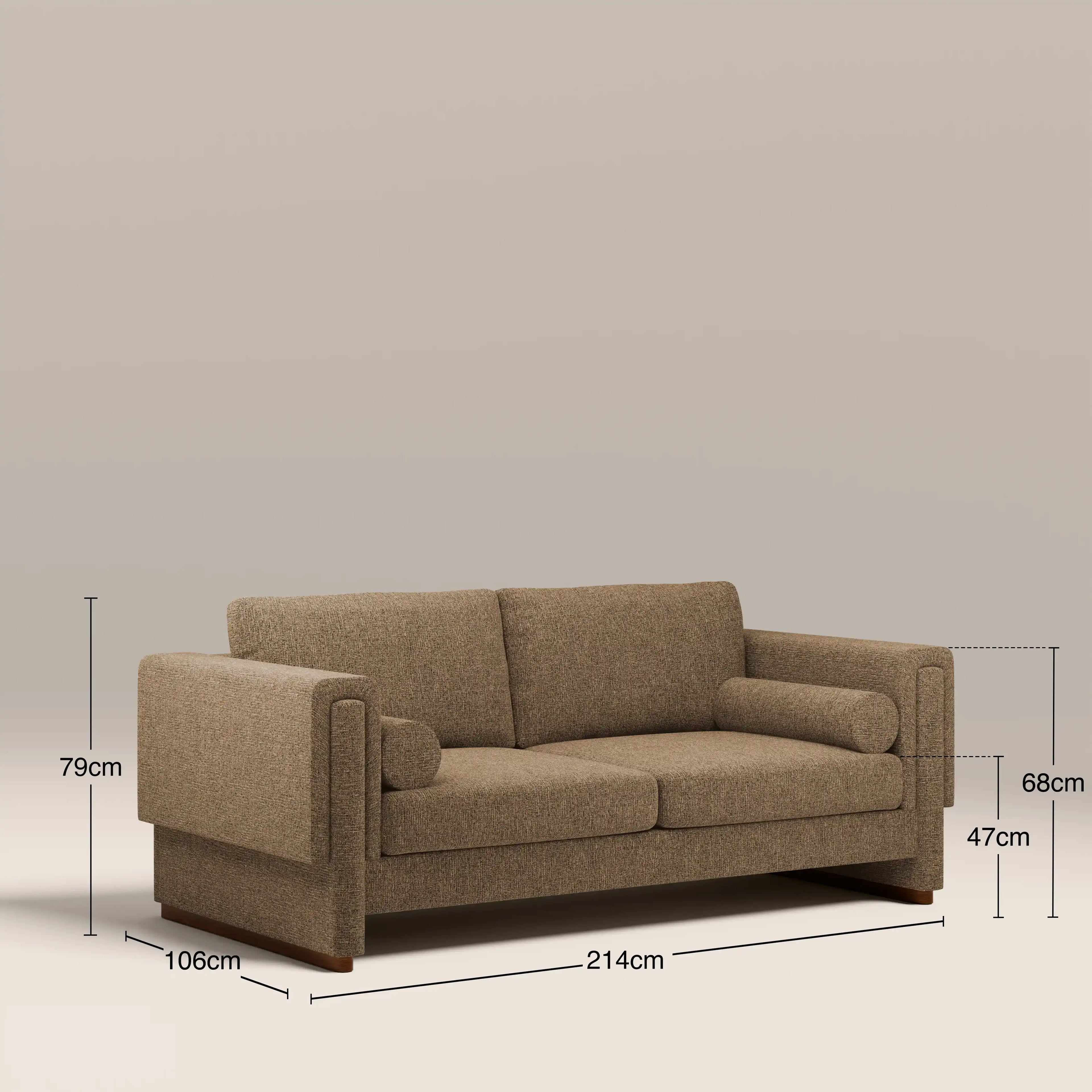 Ava 3 Seater Sofa | Speckled Cappuccino Boucle