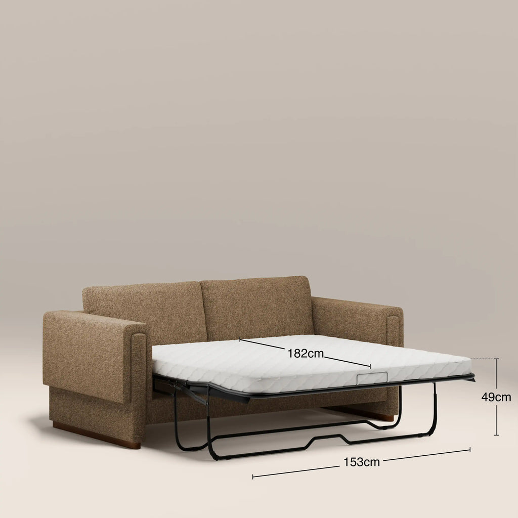 Ava 3 Seater Sofa Bed | Speckled Cappuccino Boucle