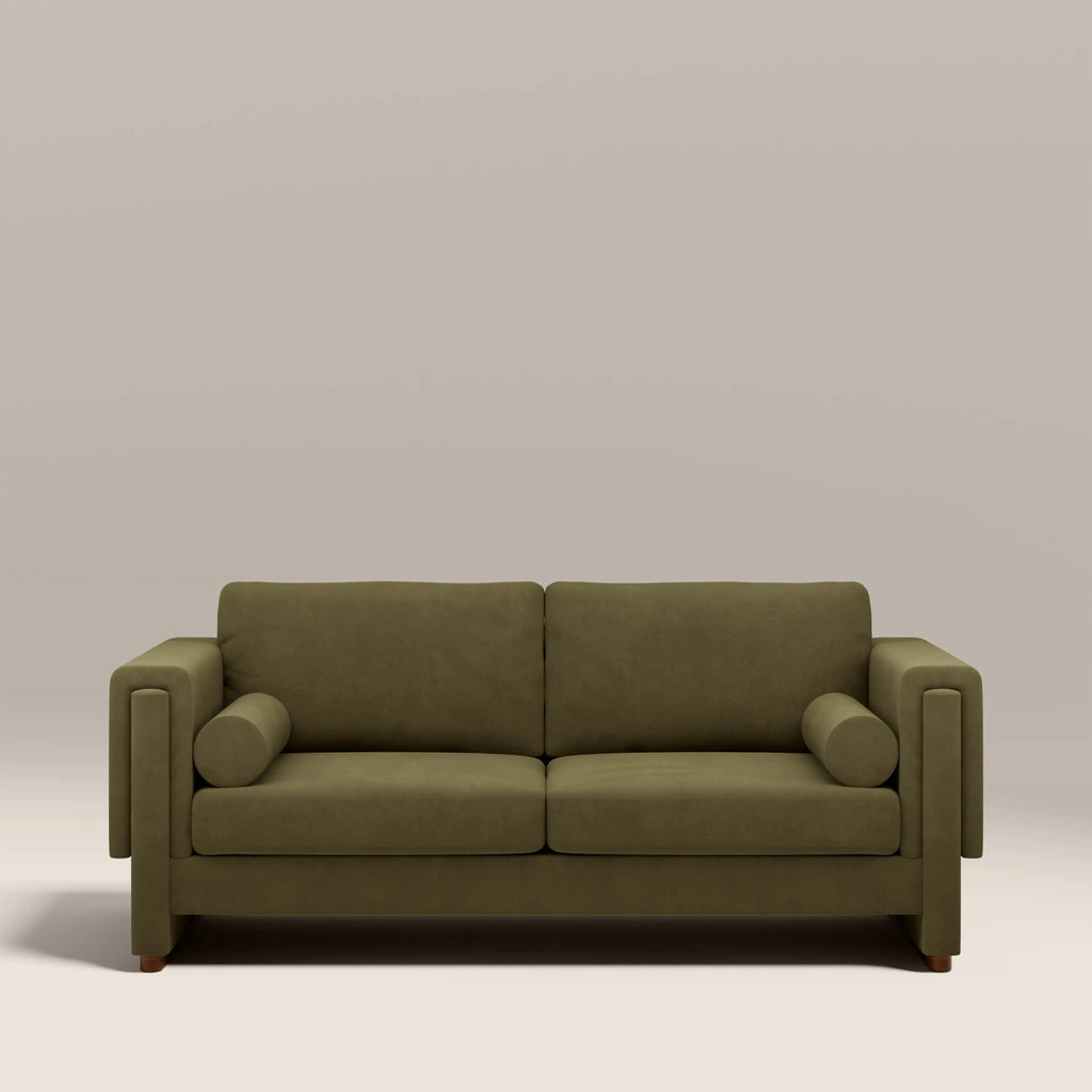 Ava 3 Seater Sofa | Moss Green Sustainable Mohair Velvet