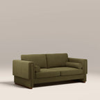 Ava 3 Seater Sofa | Moss Green Sustainable Mohair Velvet