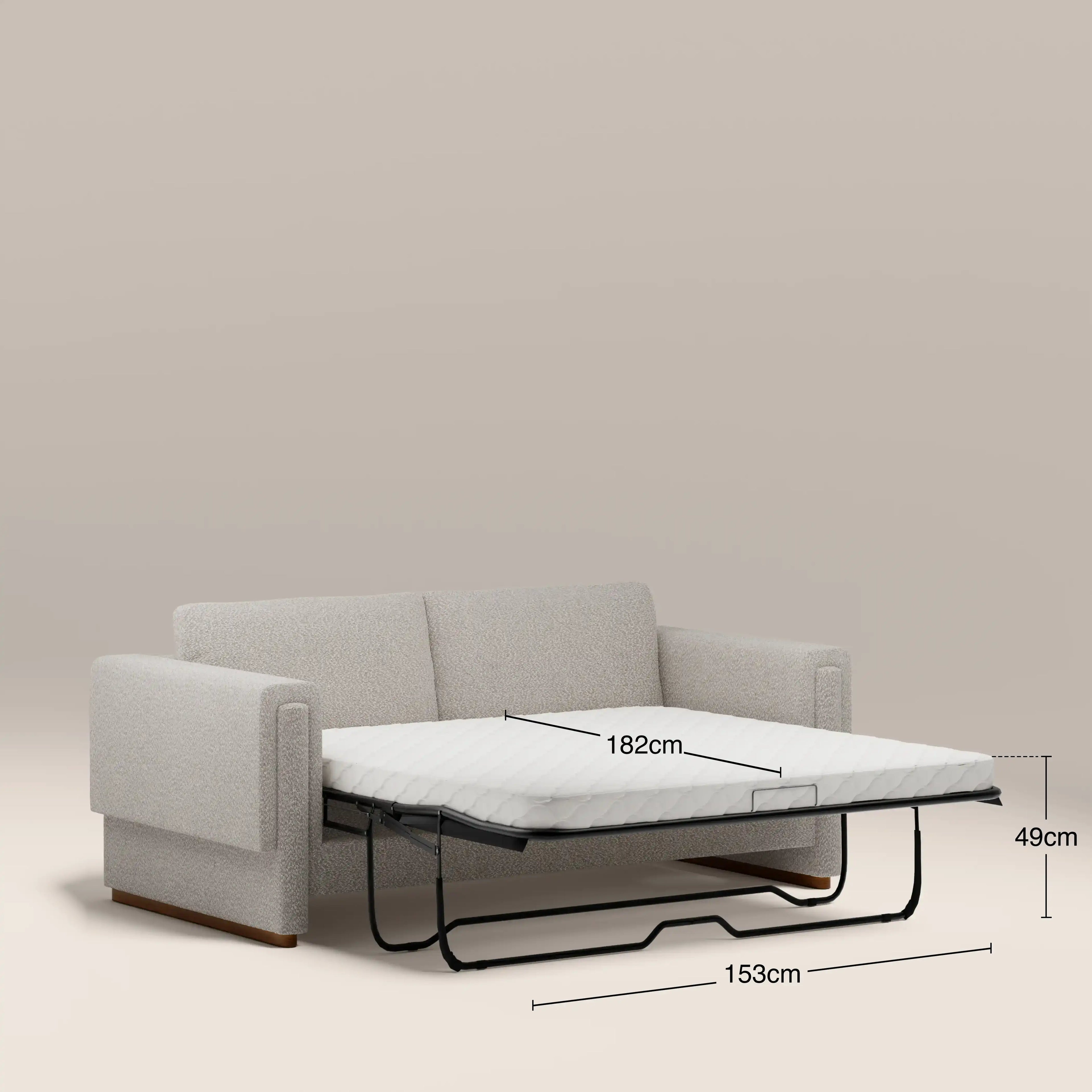 Ava 3 Seater Sofa Bed | Speckled Stone Sustainable Boucle