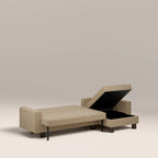 Diego Reversible Corner 3 Seater Sofa Bed | Speckled Latte Boucle