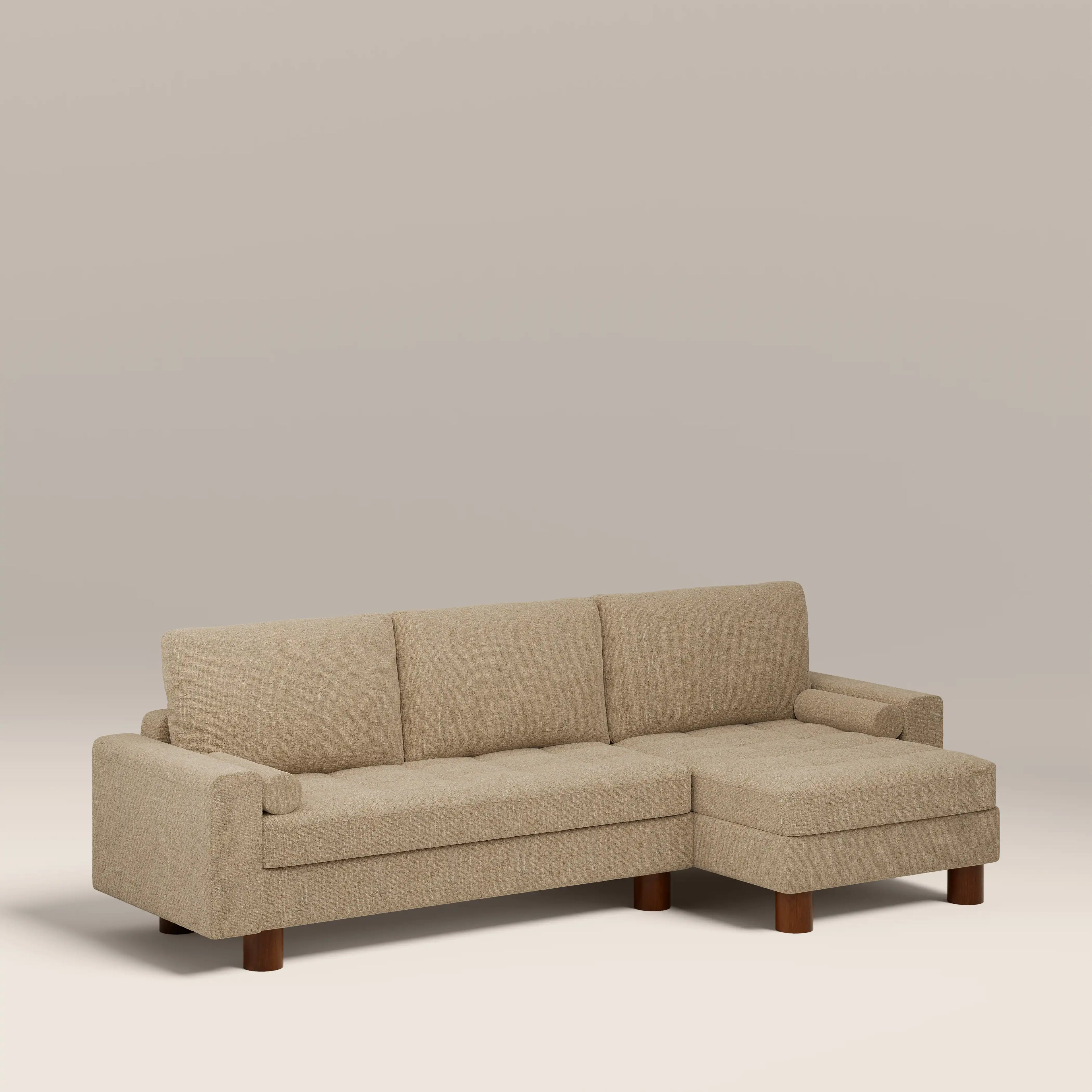 Diego Reversible Corner 3 Seater Sofa Bed | Speckled Latte Boucle