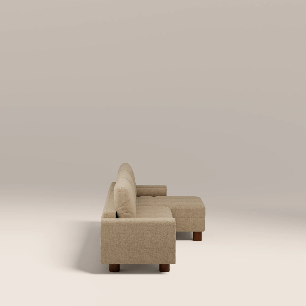 Diego Reversible Corner 3 Seater Sofa Bed | Speckled Latte Boucle