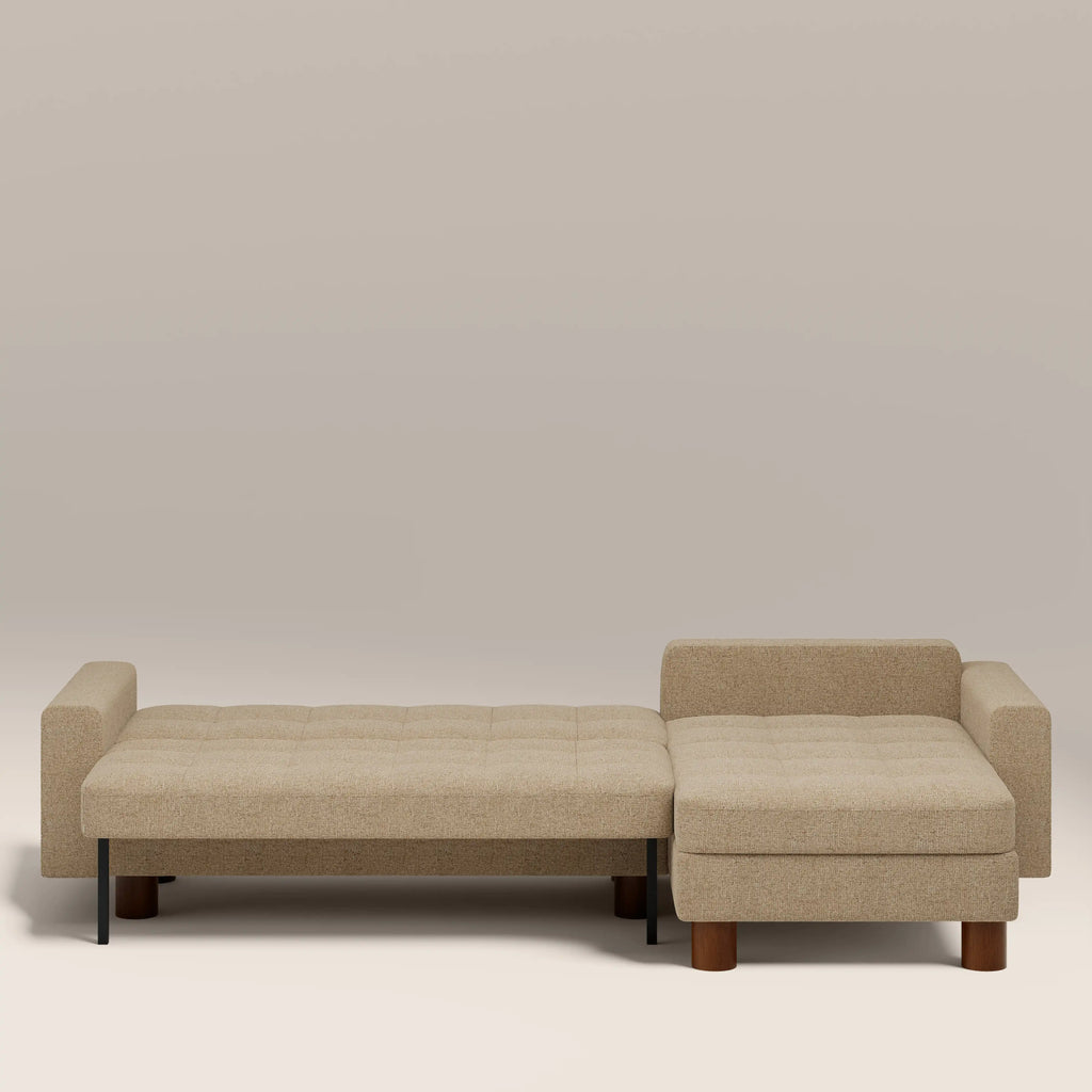 Diego Reversible Corner 3 Seater Sofa Bed | Speckled Latte Boucle