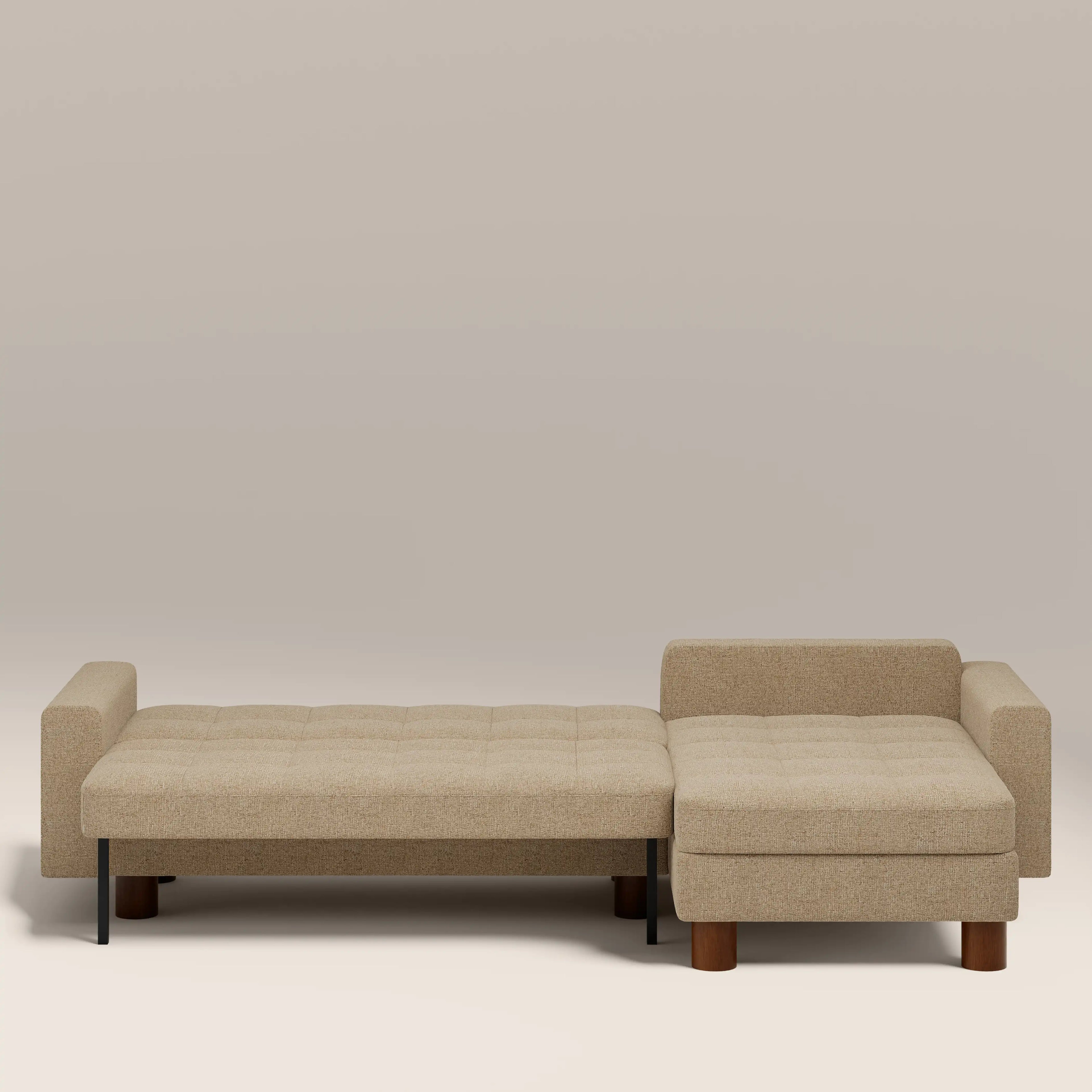 Diego Reversible Corner 3 Seater Sofa Bed | Speckled Latte Boucle