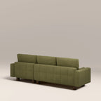Diego Reversible Corner 3 Seater Sofa Bed | Moss Green Mohair Sustainable Velvet