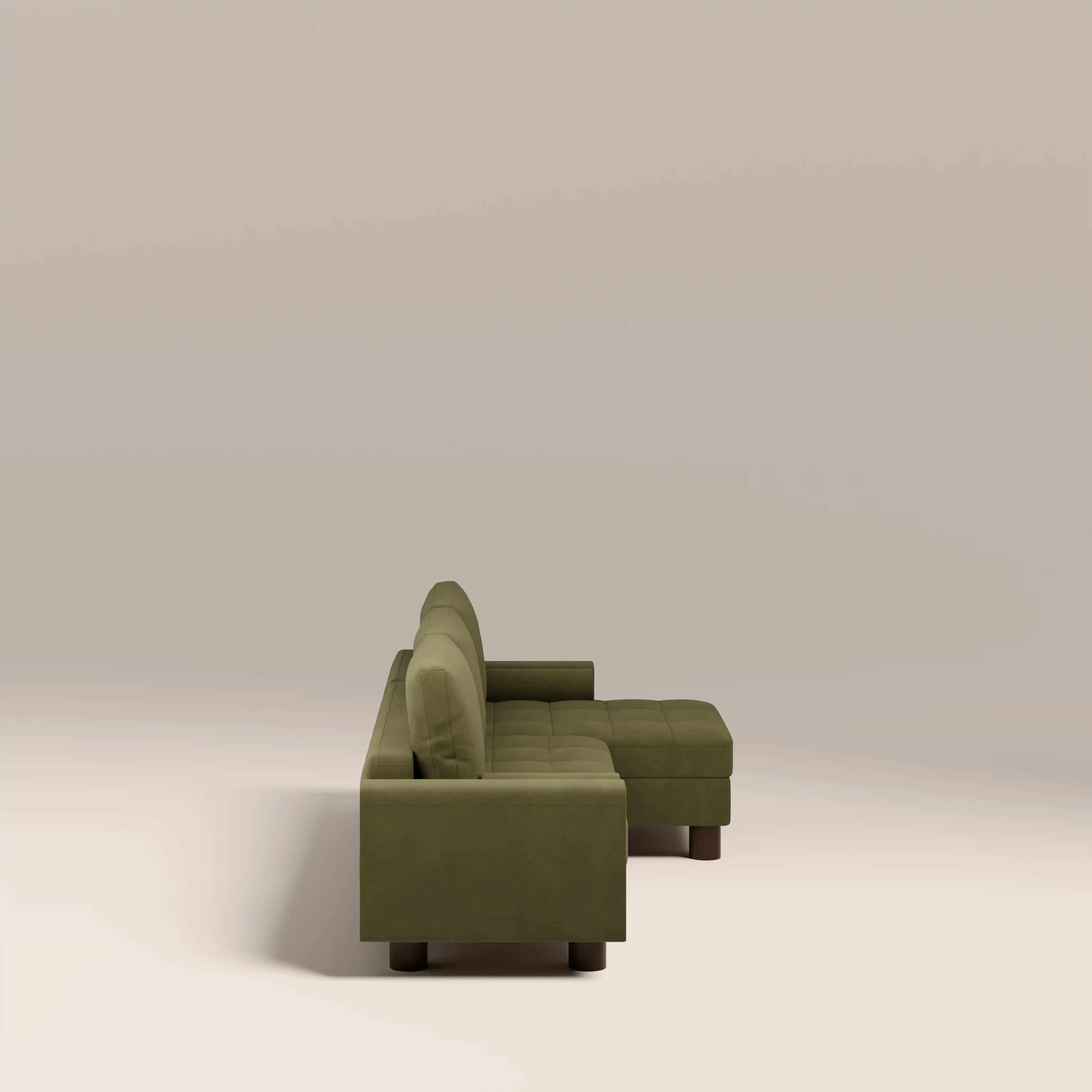 Diego Reversible Corner 3 Seater Sofa Bed | Moss Green Mohair Sustainable Velvet