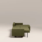 Diego Reversible Corner 3 Seater Sofa Bed | Moss Green Mohair Sustainable Velvet