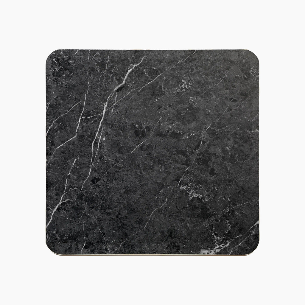 Jonas Square Table Top | Black Marble Effect & Brass