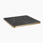 Jonas Square Table Top | Black Marble Effect & Brass