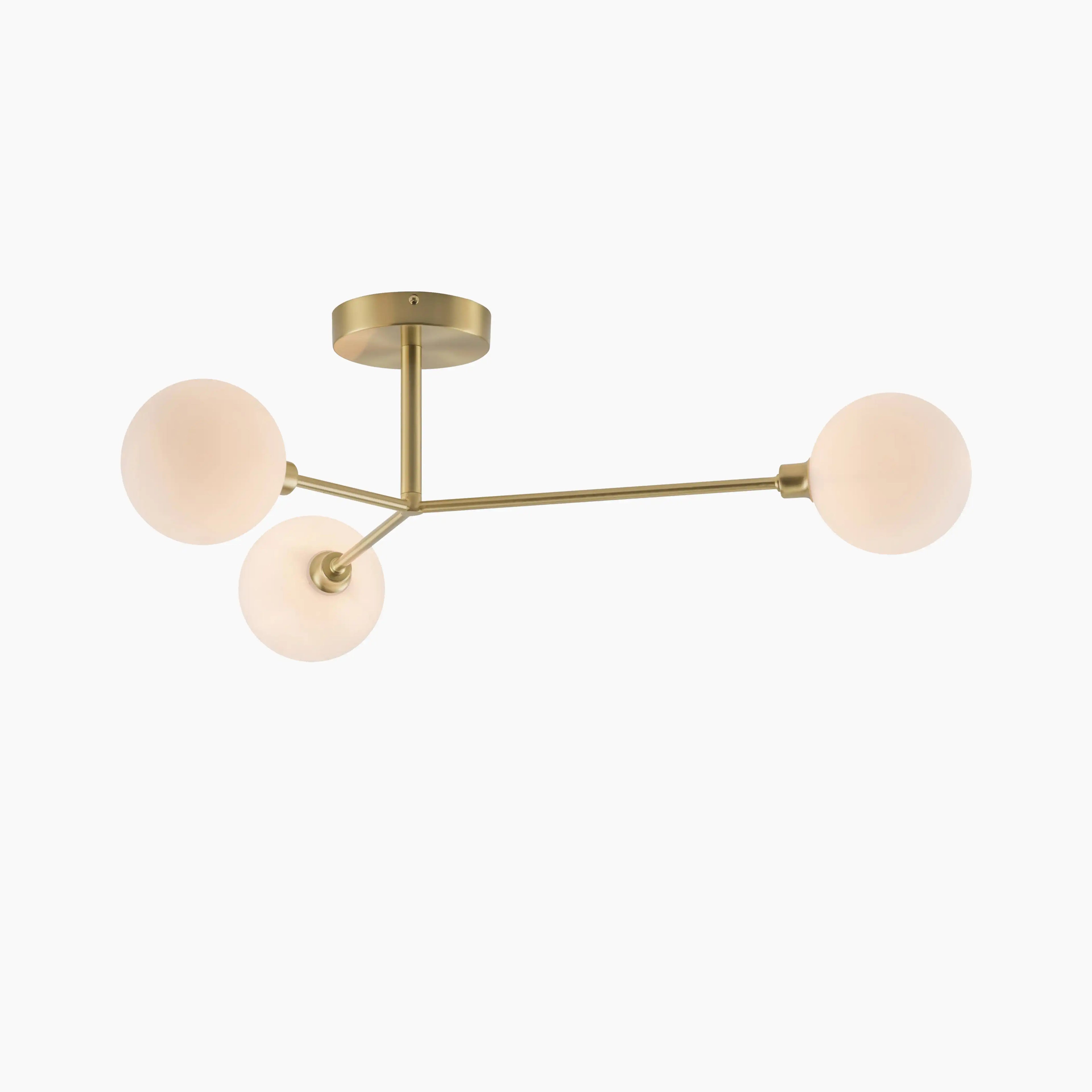 houseof 3 Light Flush Ceiling Light | Brass