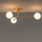 houseof 3 Light Flush Ceiling Light | Brass