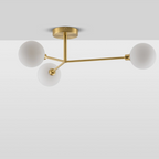 houseof 3 Light Flush Ceiling Light | Brass