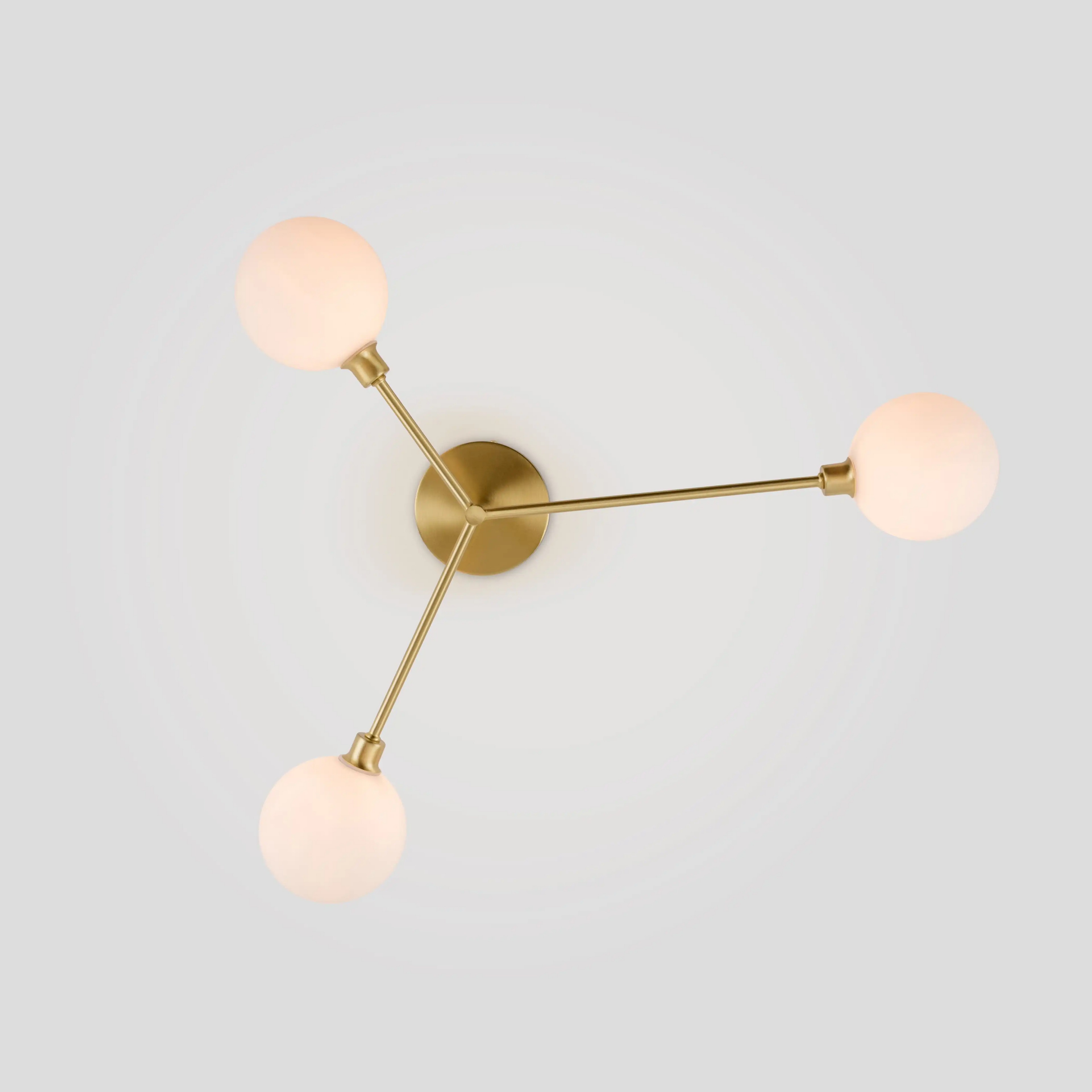 houseof 3 Light Flush Ceiling Light | Brass