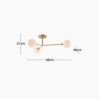 houseof 3 Light Flush Ceiling Light | Brass