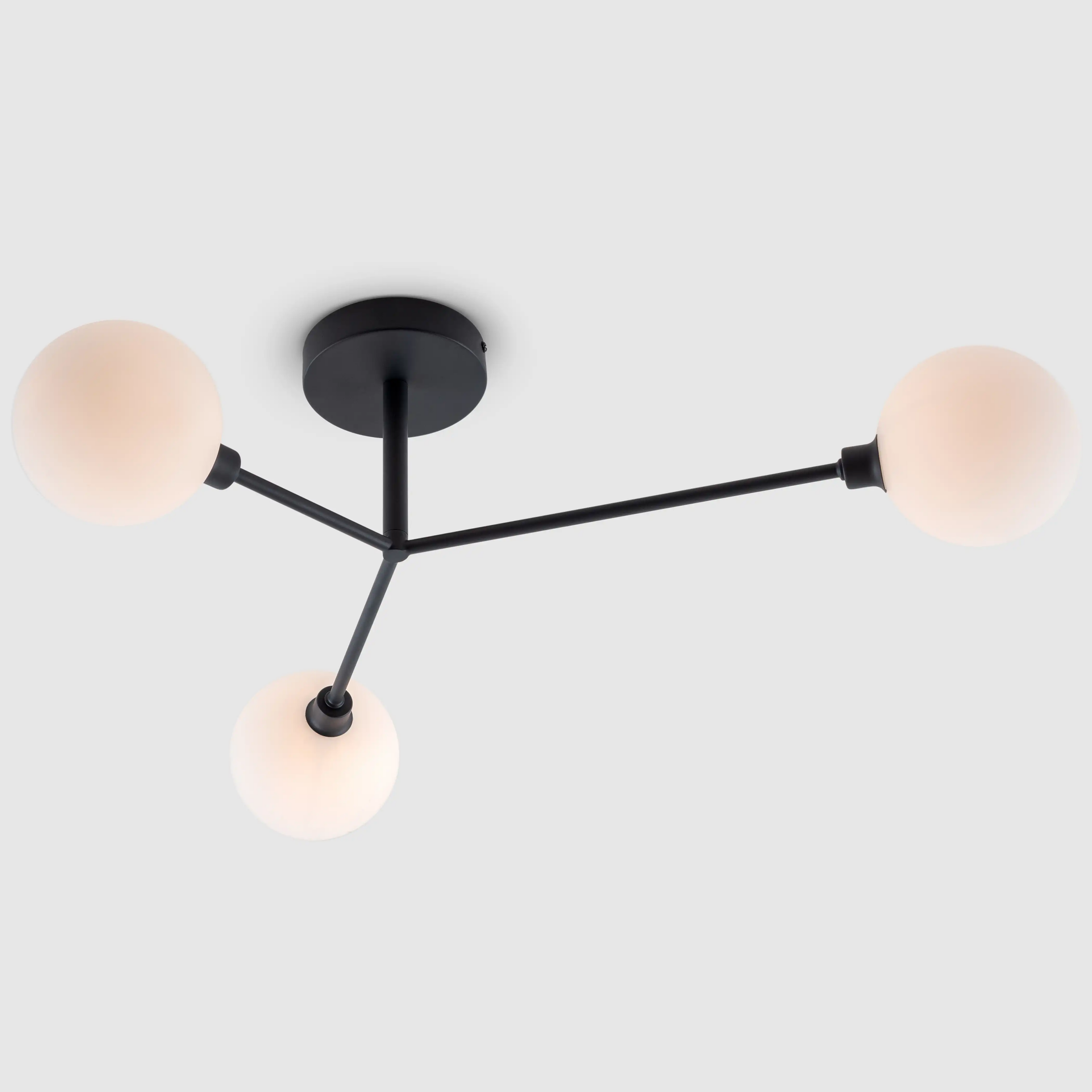 houseof 3 Light Flush Ceiling Light | Charcoal