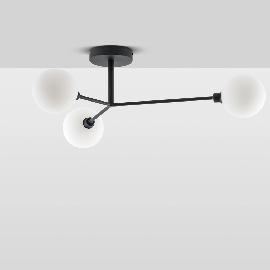 houseof 3 Light Flush Ceiling Light | Charcoal