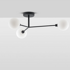 houseof 3 Light Flush Ceiling Light | Charcoal