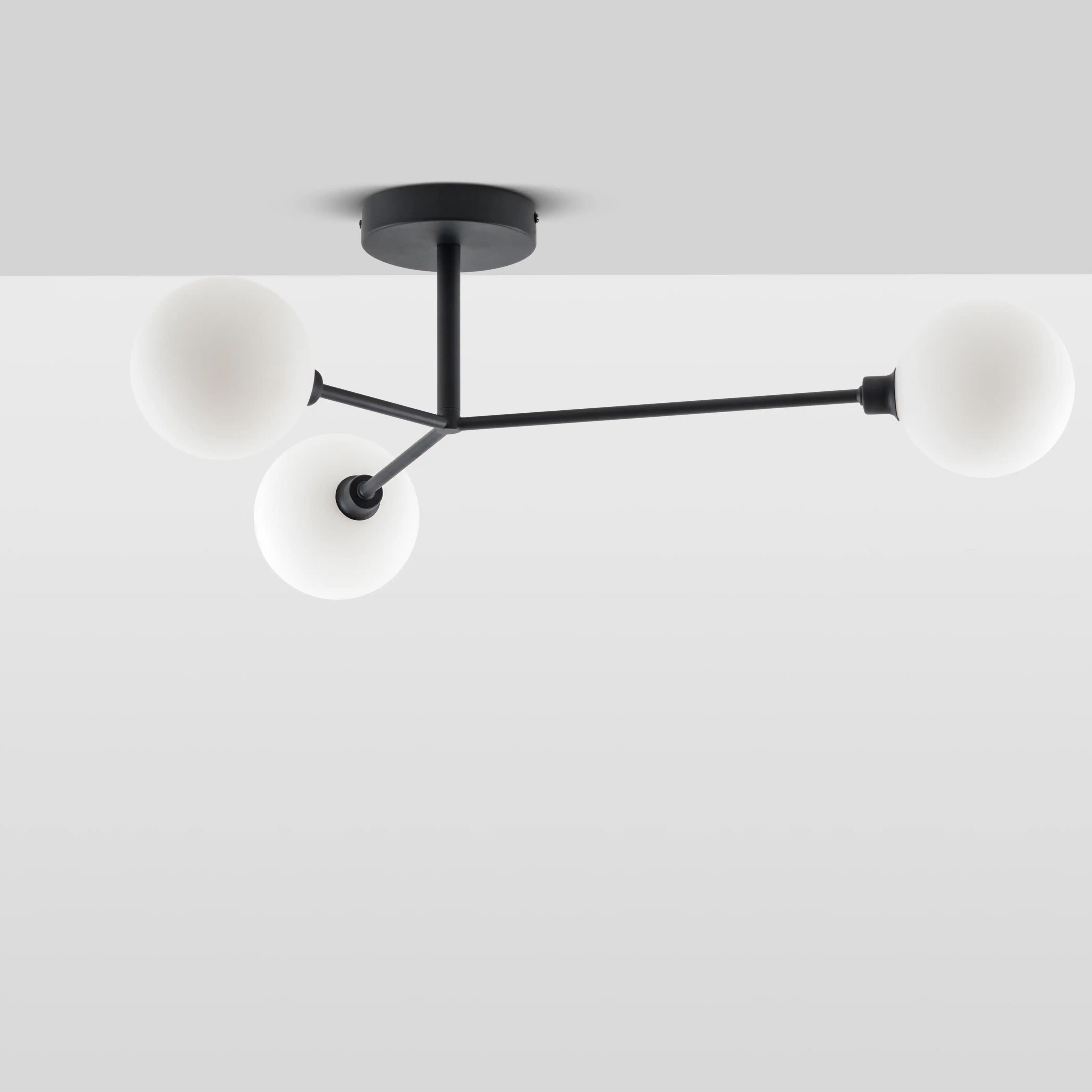 houseof 3 Light Flush Ceiling Light | Charcoal