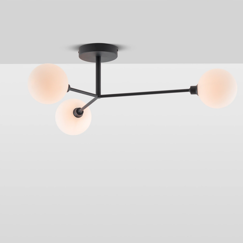 houseof 3 Light Flush Ceiling Light | Charcoal