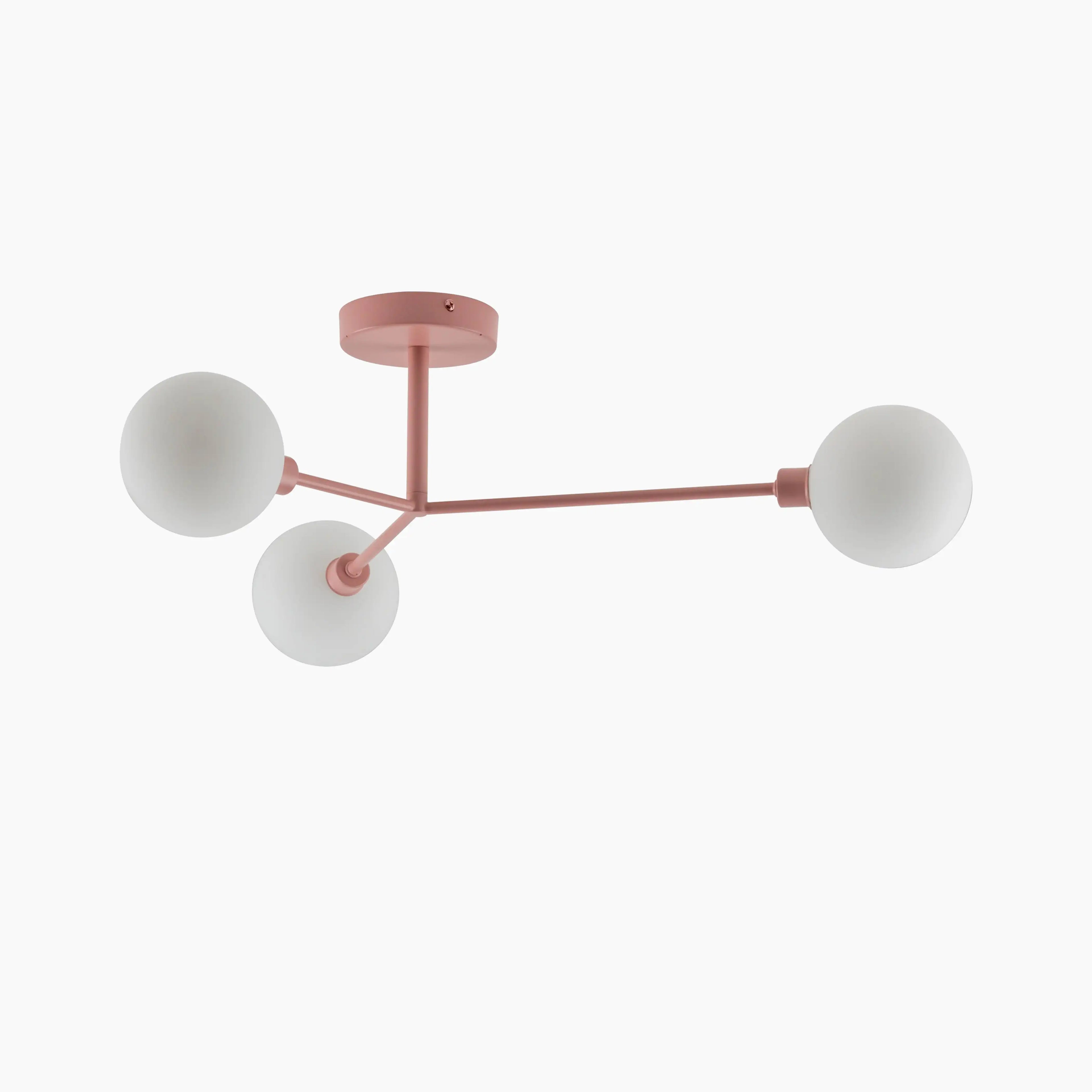 houseof 3 Light Flush Ceiling Light | Pink