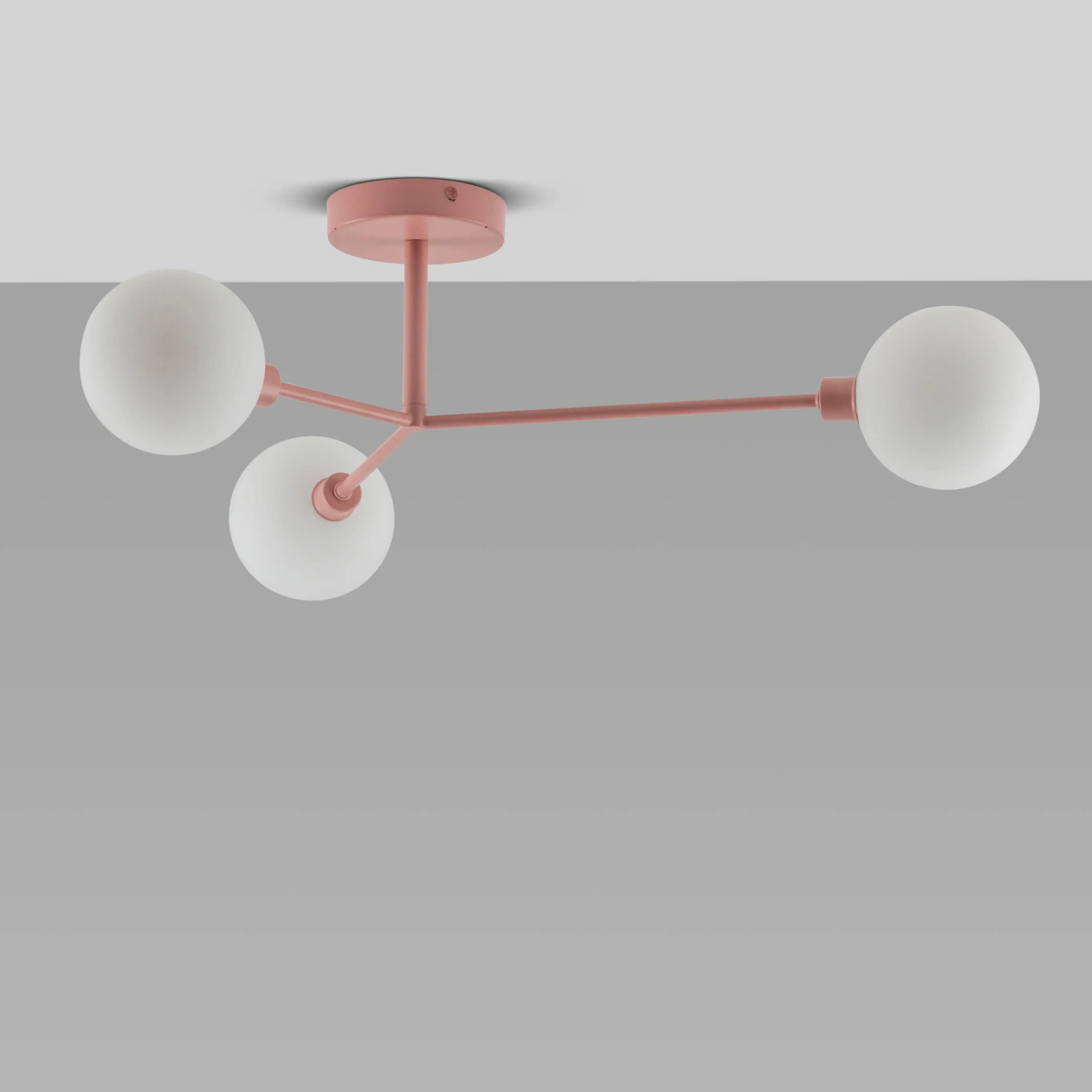 houseof 3 Light Flush Ceiling Light | Pink