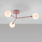 houseof 3 Light Flush Ceiling Light | Pink