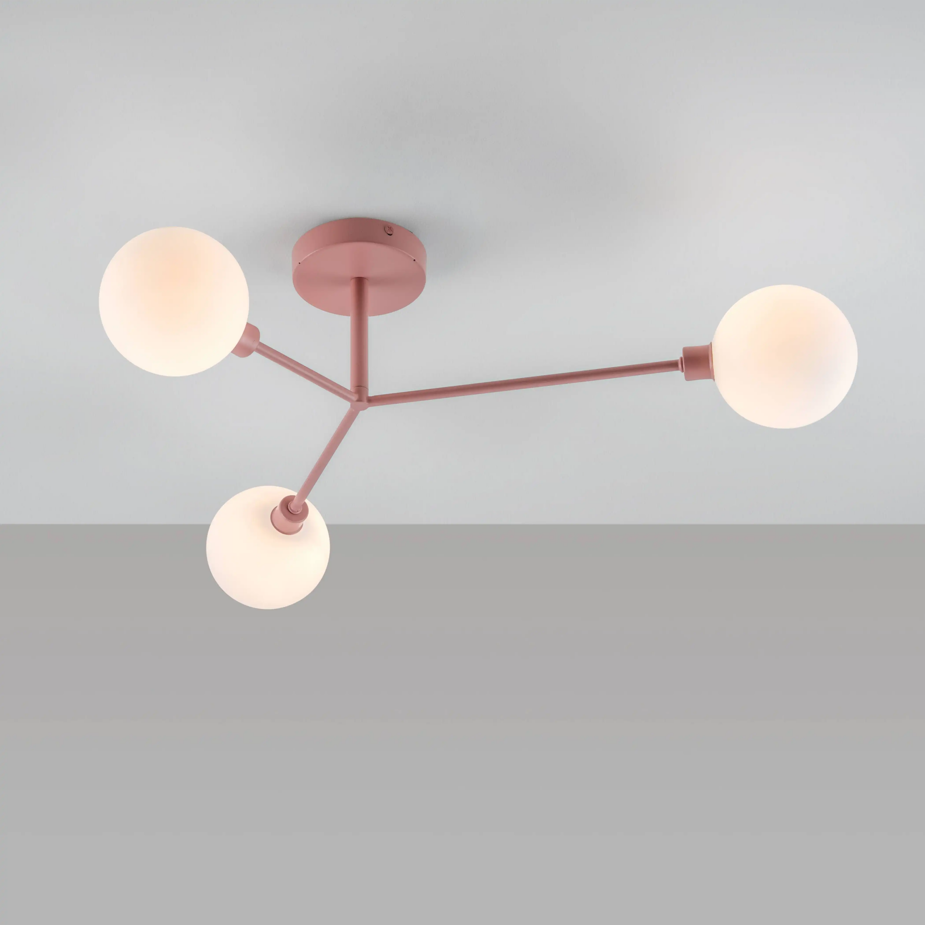 houseof 3 Light Flush Ceiling Light | Pink