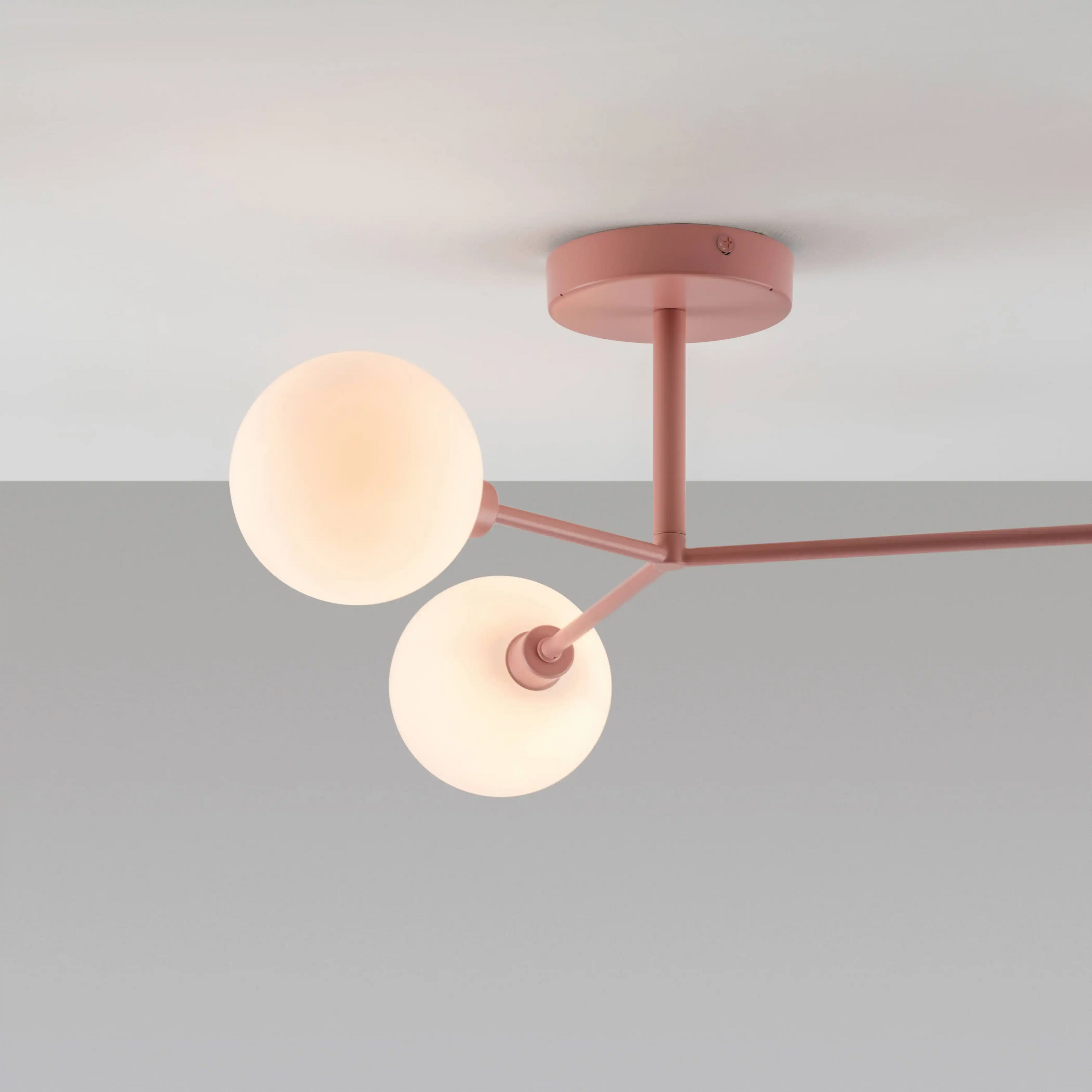 houseof 3 Light Flush Ceiling Light | Pink