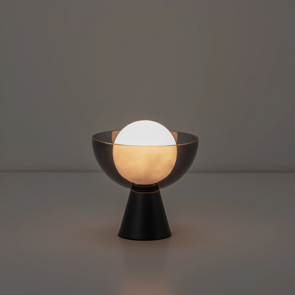 houseof Bowl Cordless Table Lamp | Charcoal